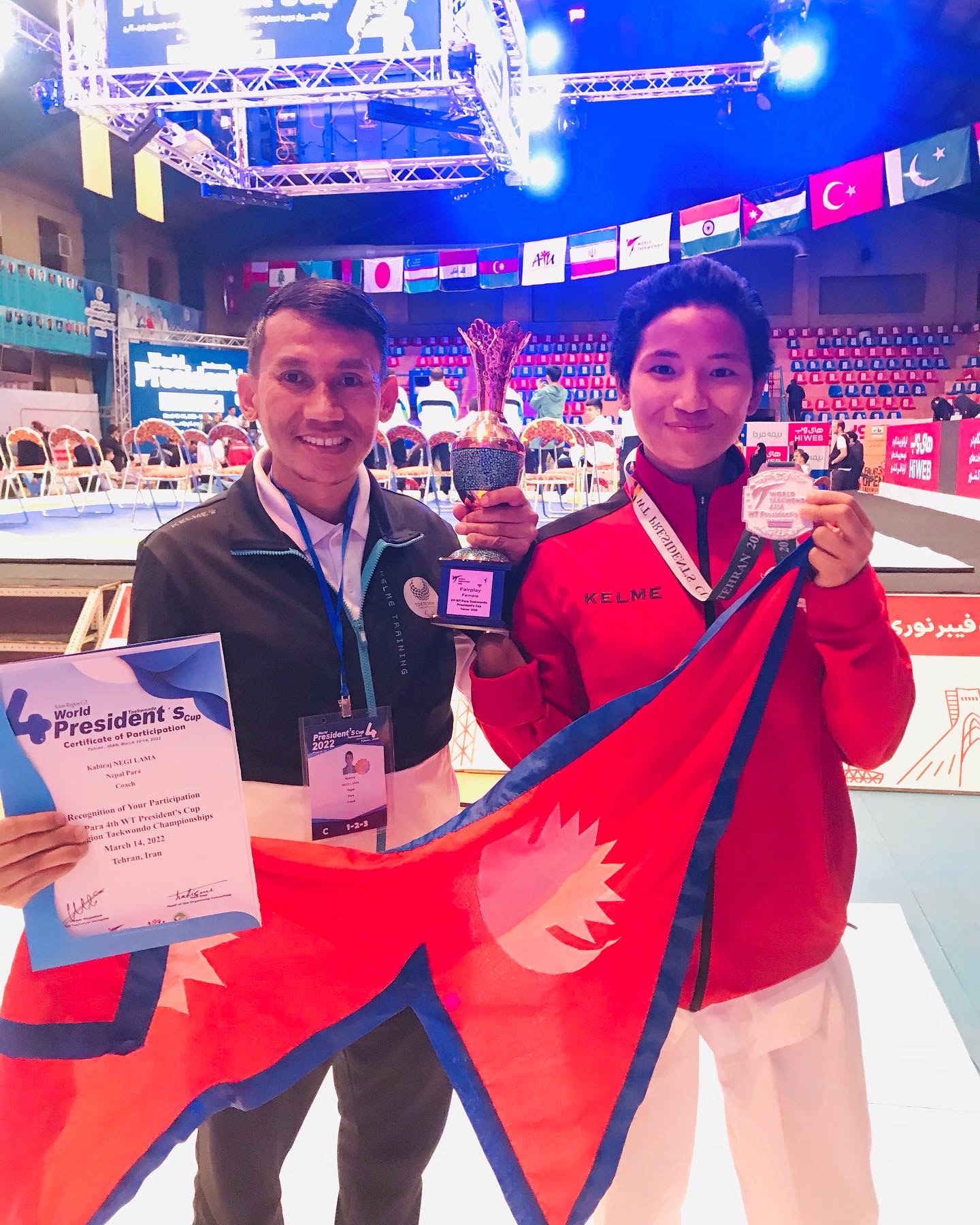 I coached at the 4th WT President's Cup Asian Region Para Taekwondo Championships, where Shrijana Ghising won a silver medal for Nepal.